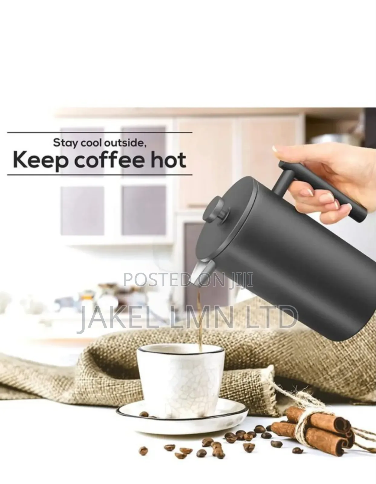 Double Wall Stainless Steel Mirror French Press Coffee 1ltr