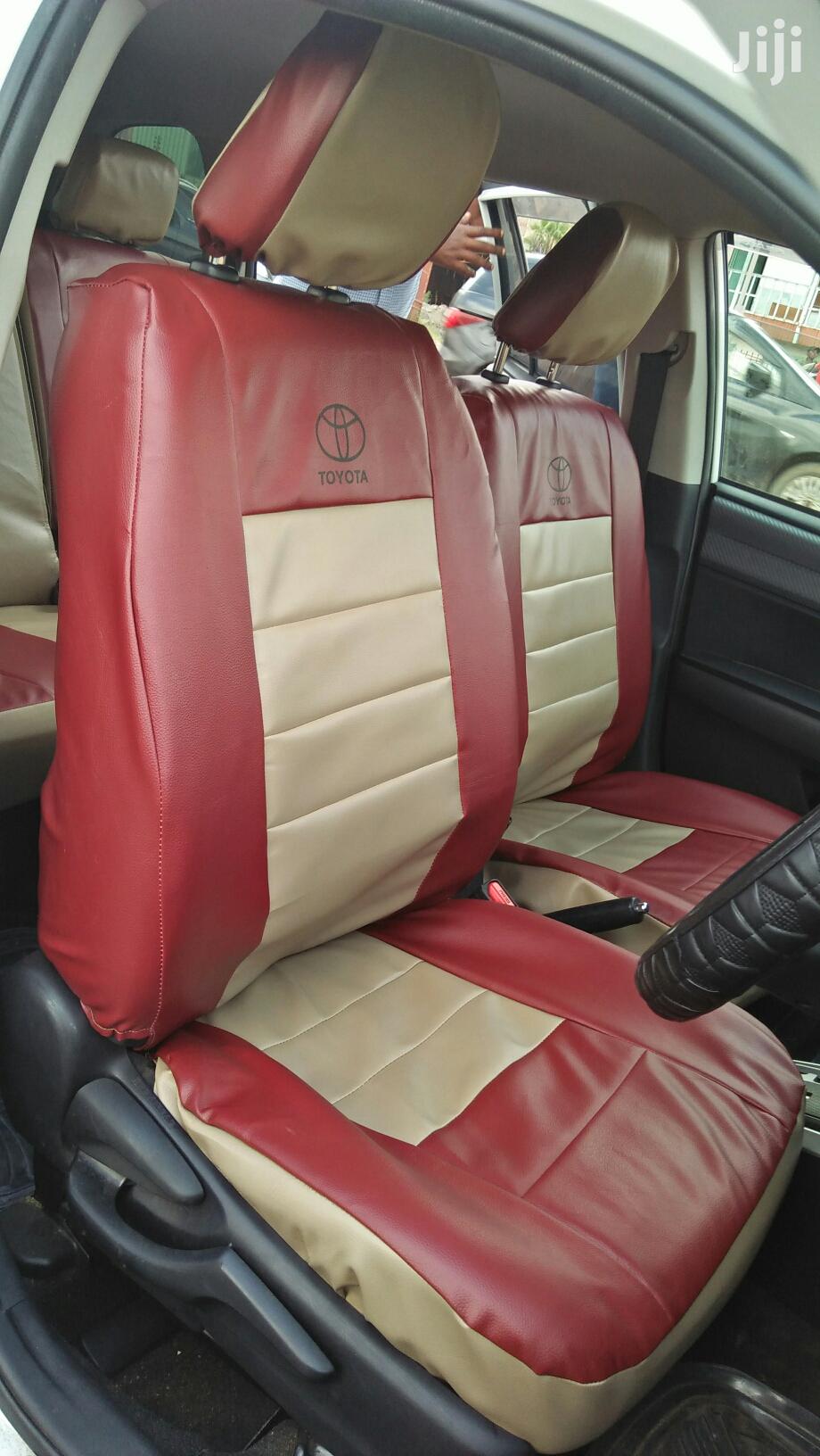 Beige Maroon Toyota Seat Covers