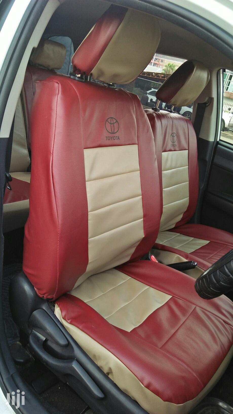 Beige Maroon Toyota Seat Covers