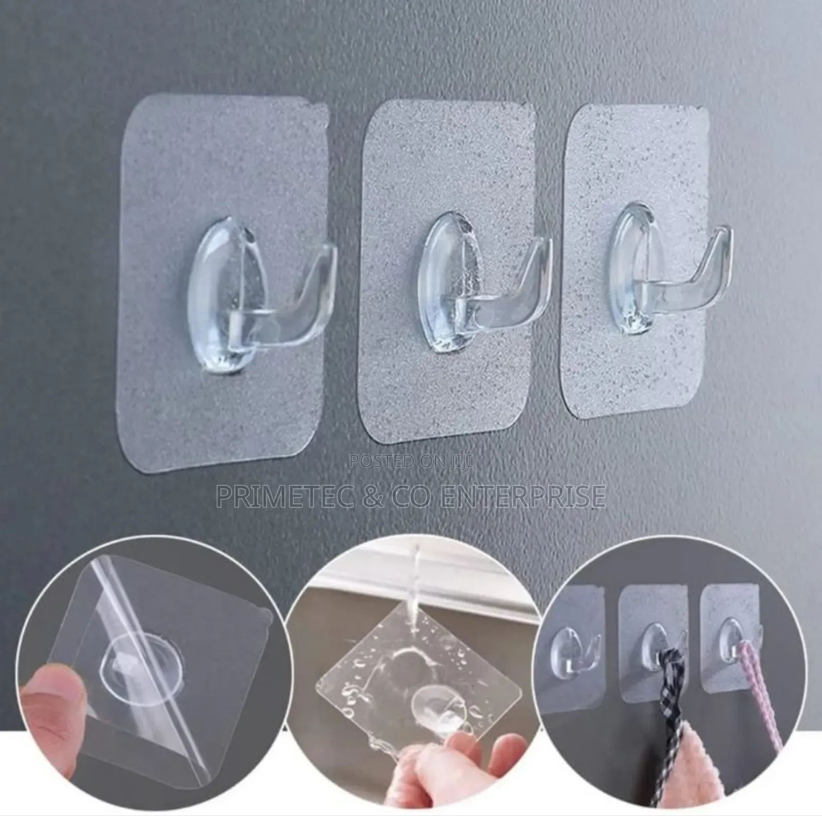 10pcs Strong Adhesive Transparent Hook.