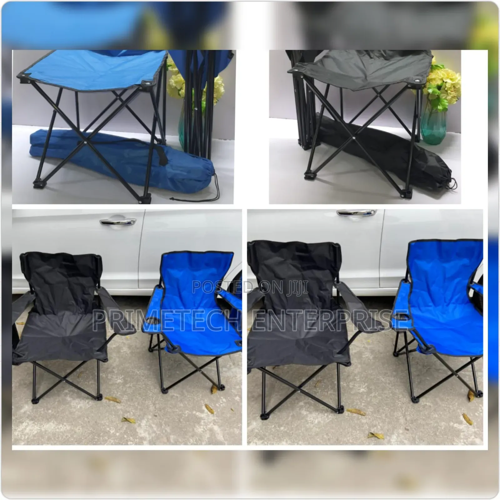 Strong Camping Chairs-Blue, Red, Green Black