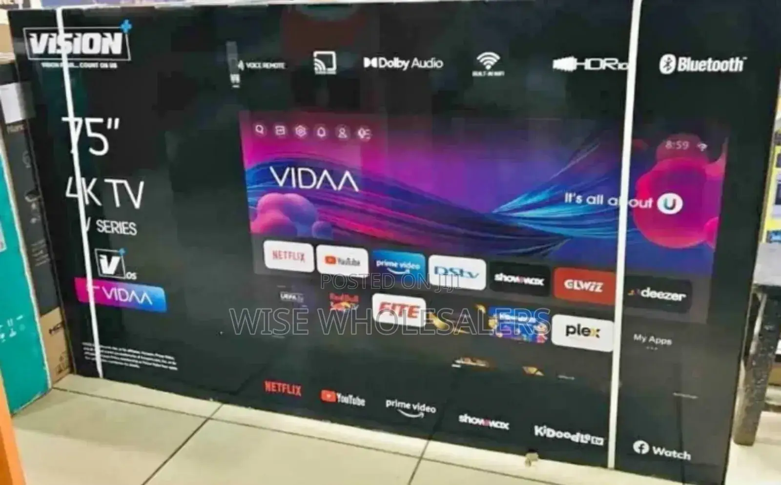 Vision Plus 75′′ Vp8875kv 4k Frameless V+ Os Smart Tv