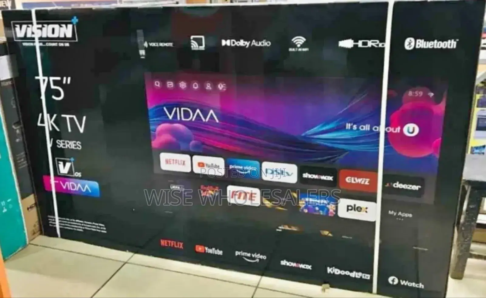 Vision Plus 75′′ Vp8875kv 4k Frameless V+ Os Smart Tv