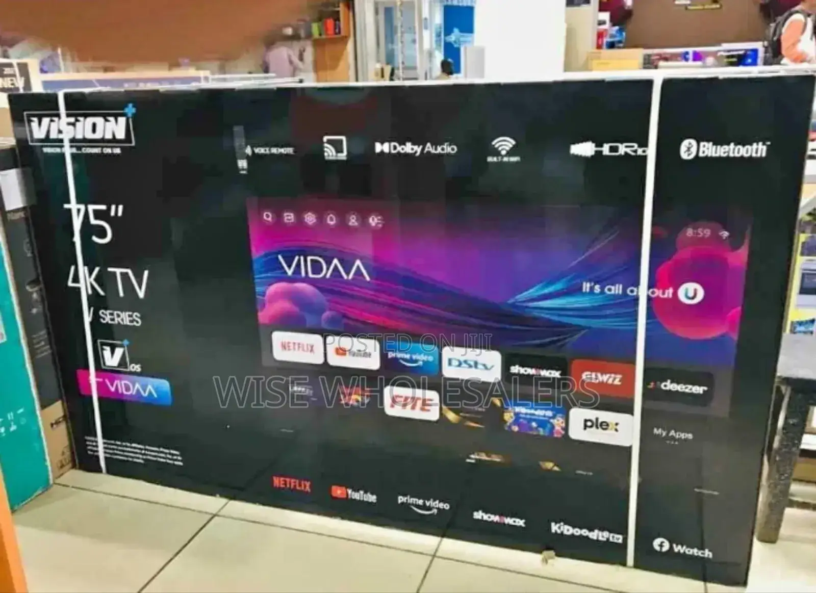Vision Plus 75′′ Vp8875kv 4k Frameless V+ Os Smart Tv