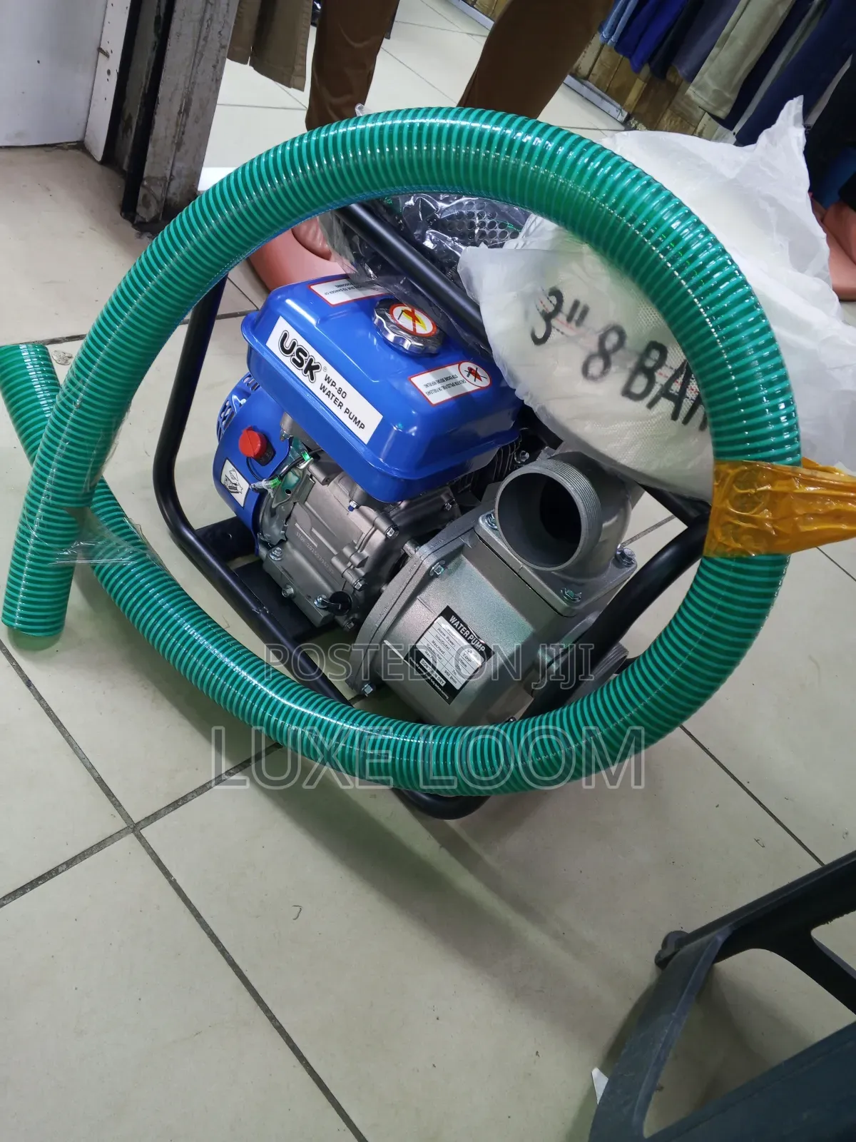 Usk Water Pump 3inch + Canvas Delivery Pipe + Suction Pipe