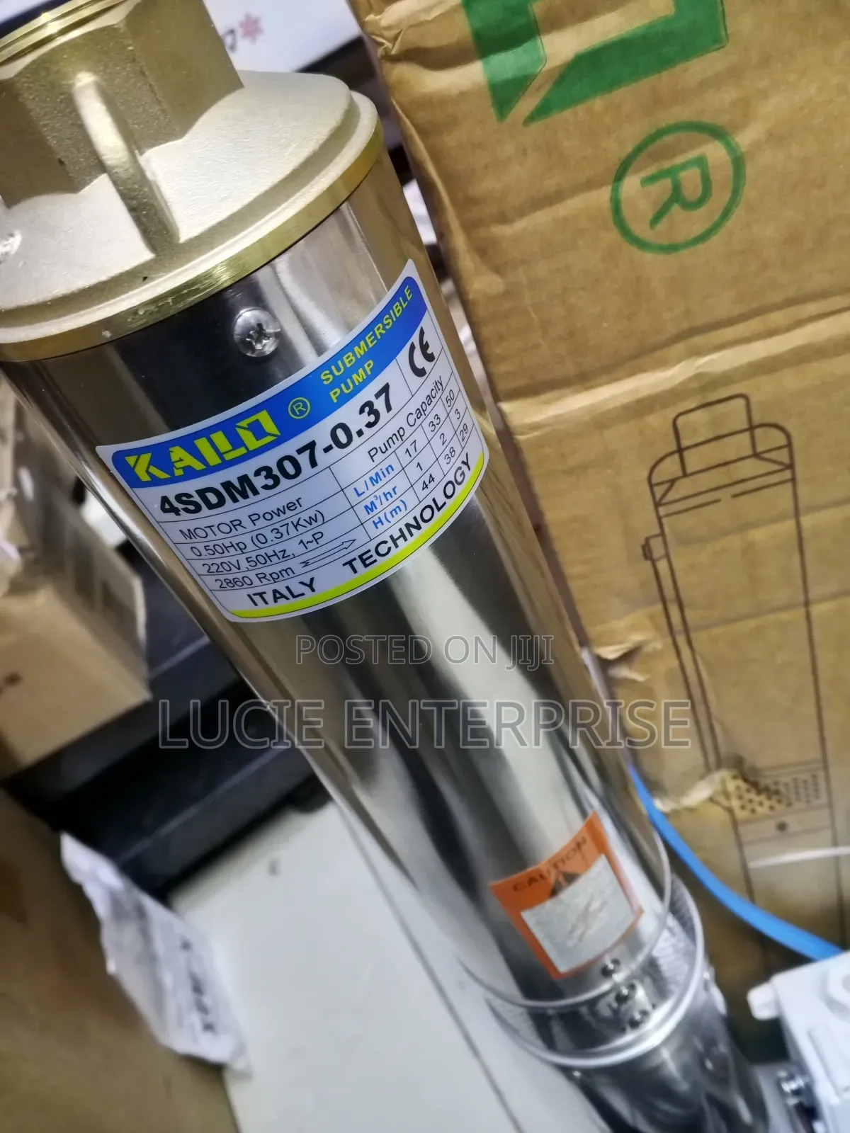 Kailo Submersible Water Pump 0.5hp 50m Head Lift