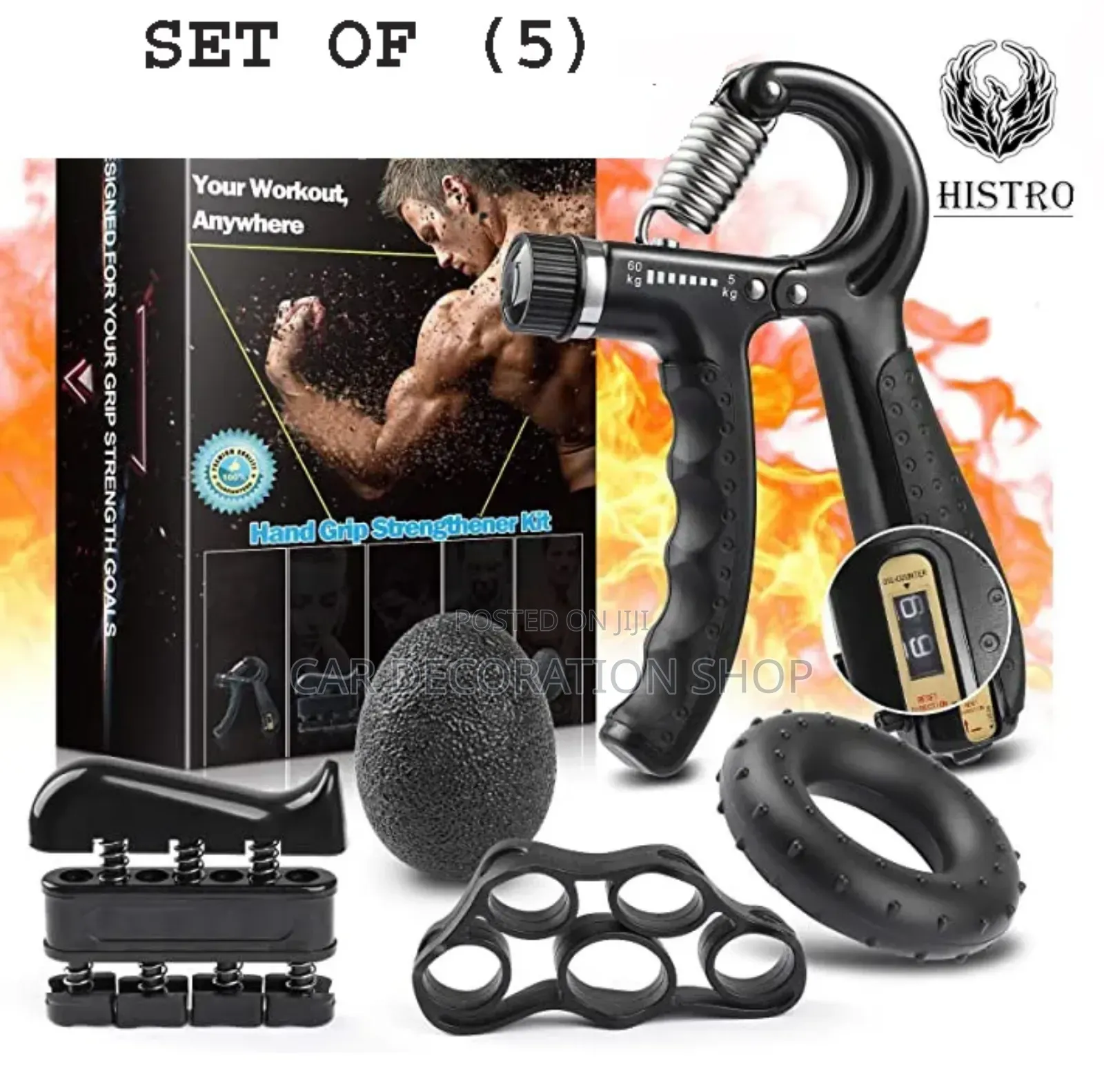 5in1 Adjustable Hand Grip Set With Digital Counter