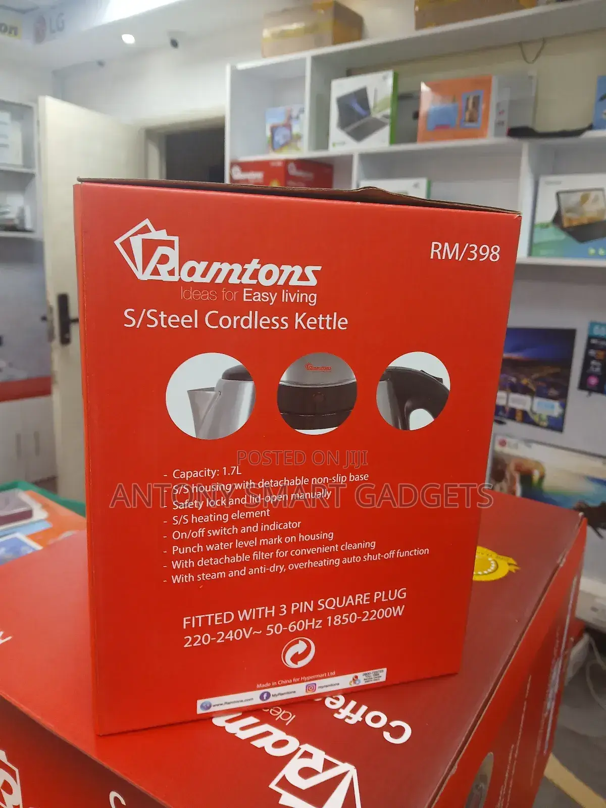 Cordless Electric Kettle 1.7 Liters Stainless Steel- Rm/398