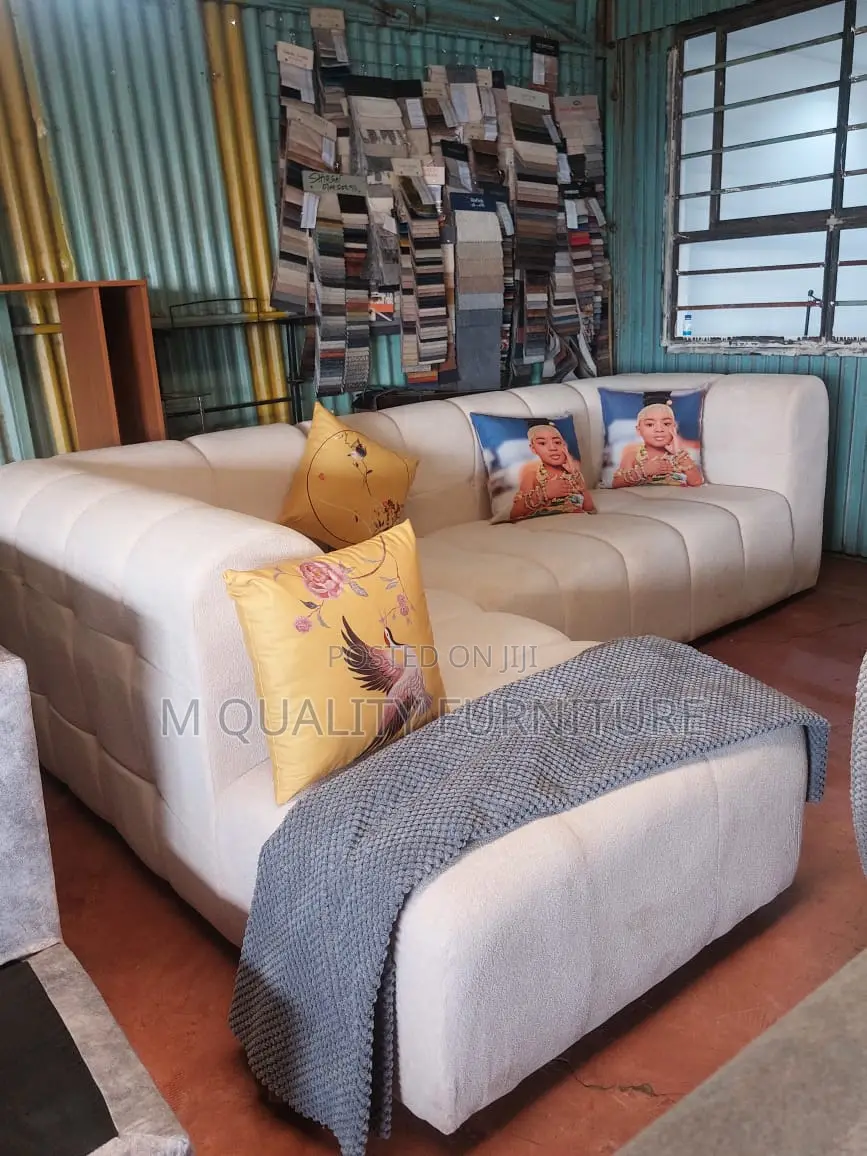 Pure White 7 Seater Velvet Sofa