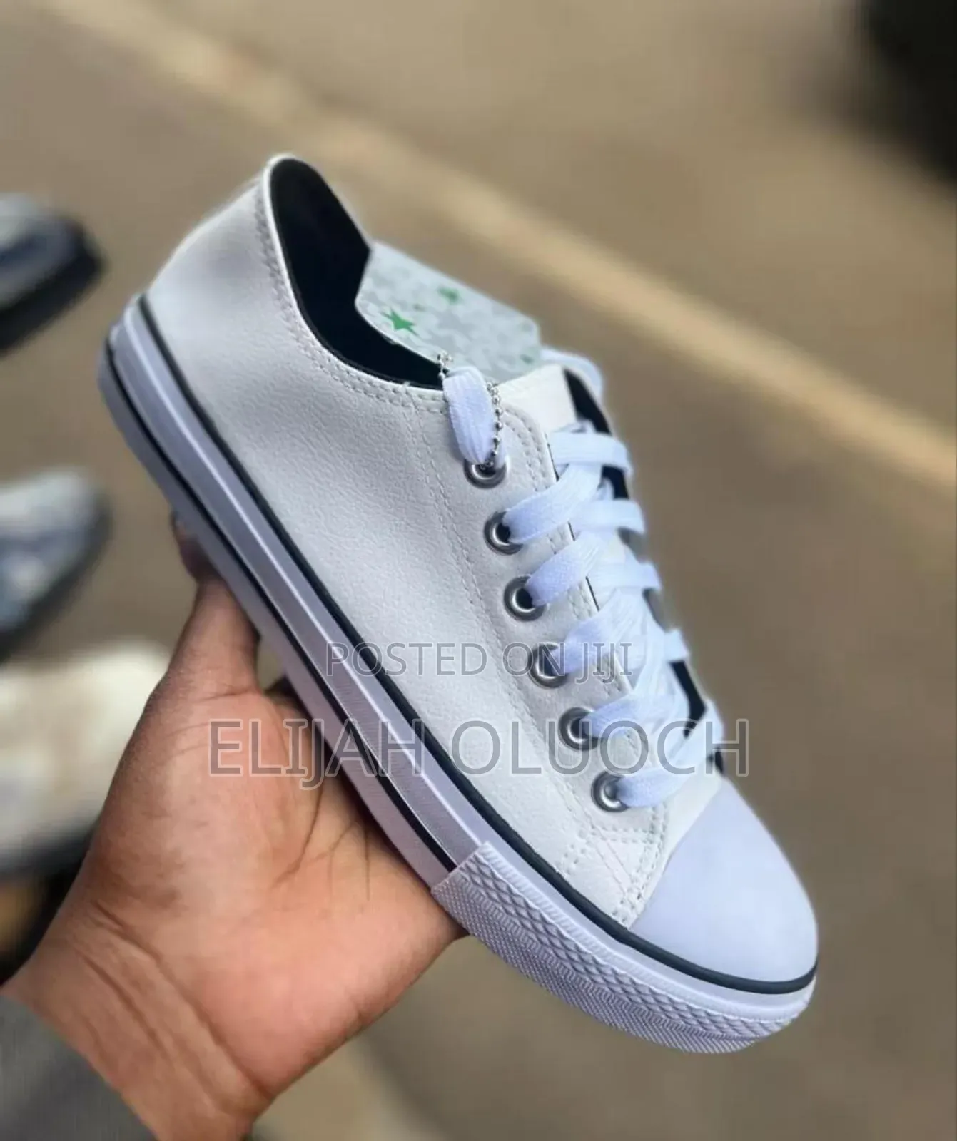 White Pure Leather Converse Shoes