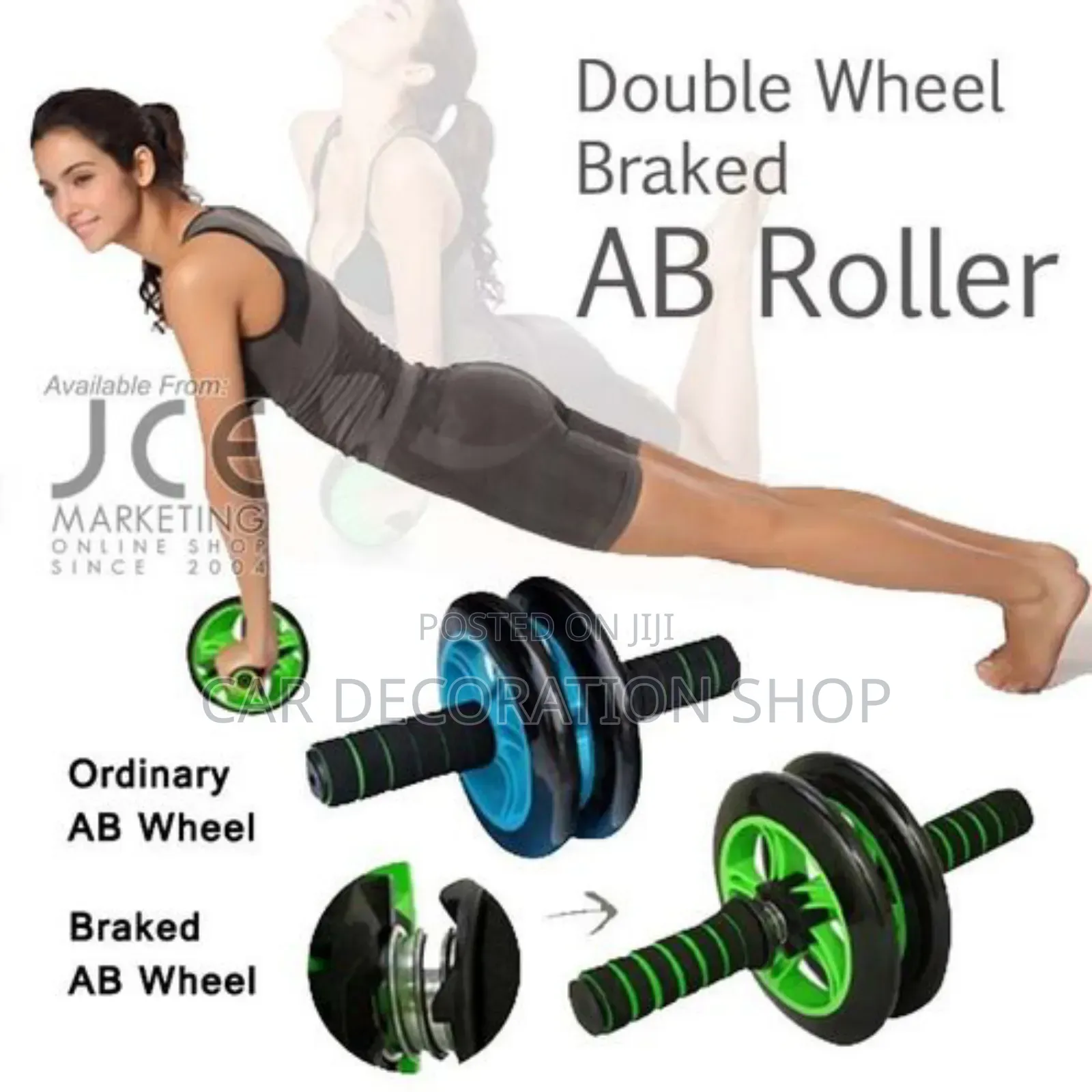 Double Wheel Braked Ab Roller Wheel With Work Out Mat
