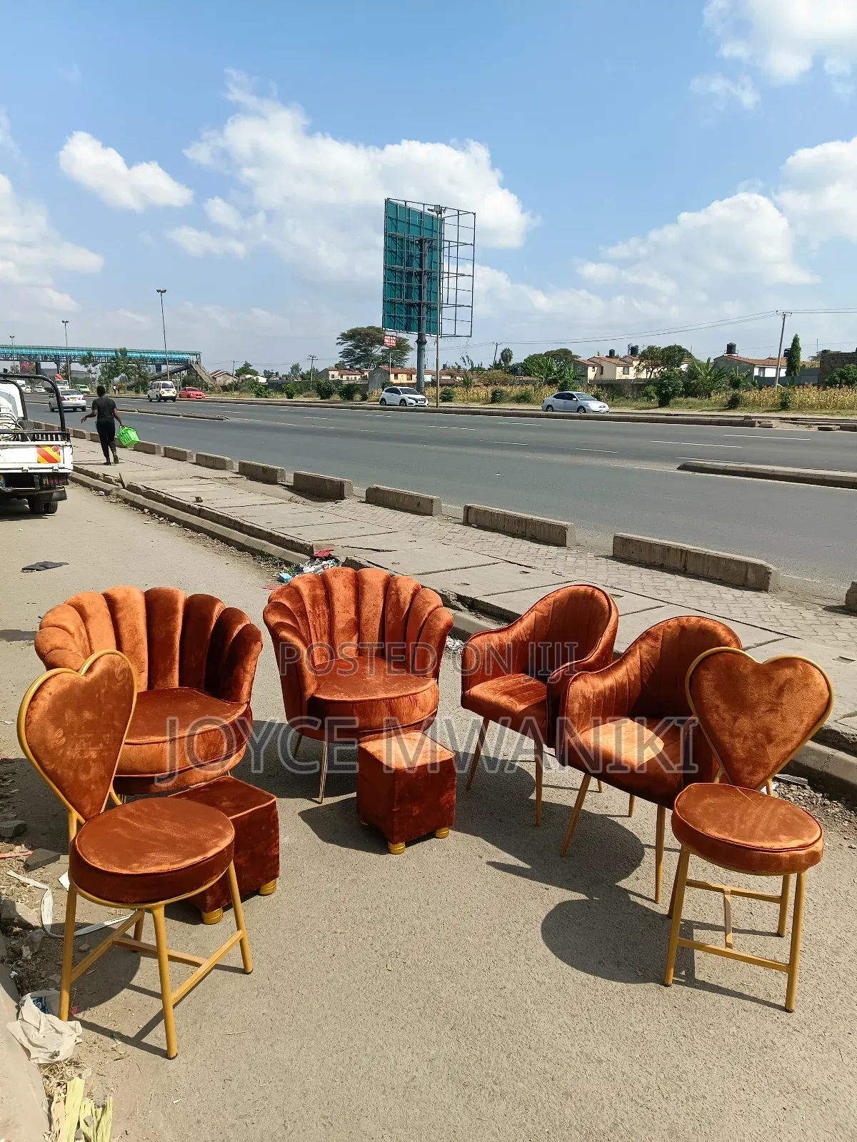 Assorted Pedicure and Manicure Seats, Burnt Orange 