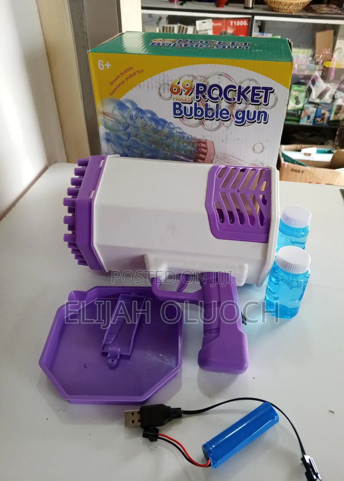 Rechargeable 69-Hole Bazooka Rocket Bubble Gun