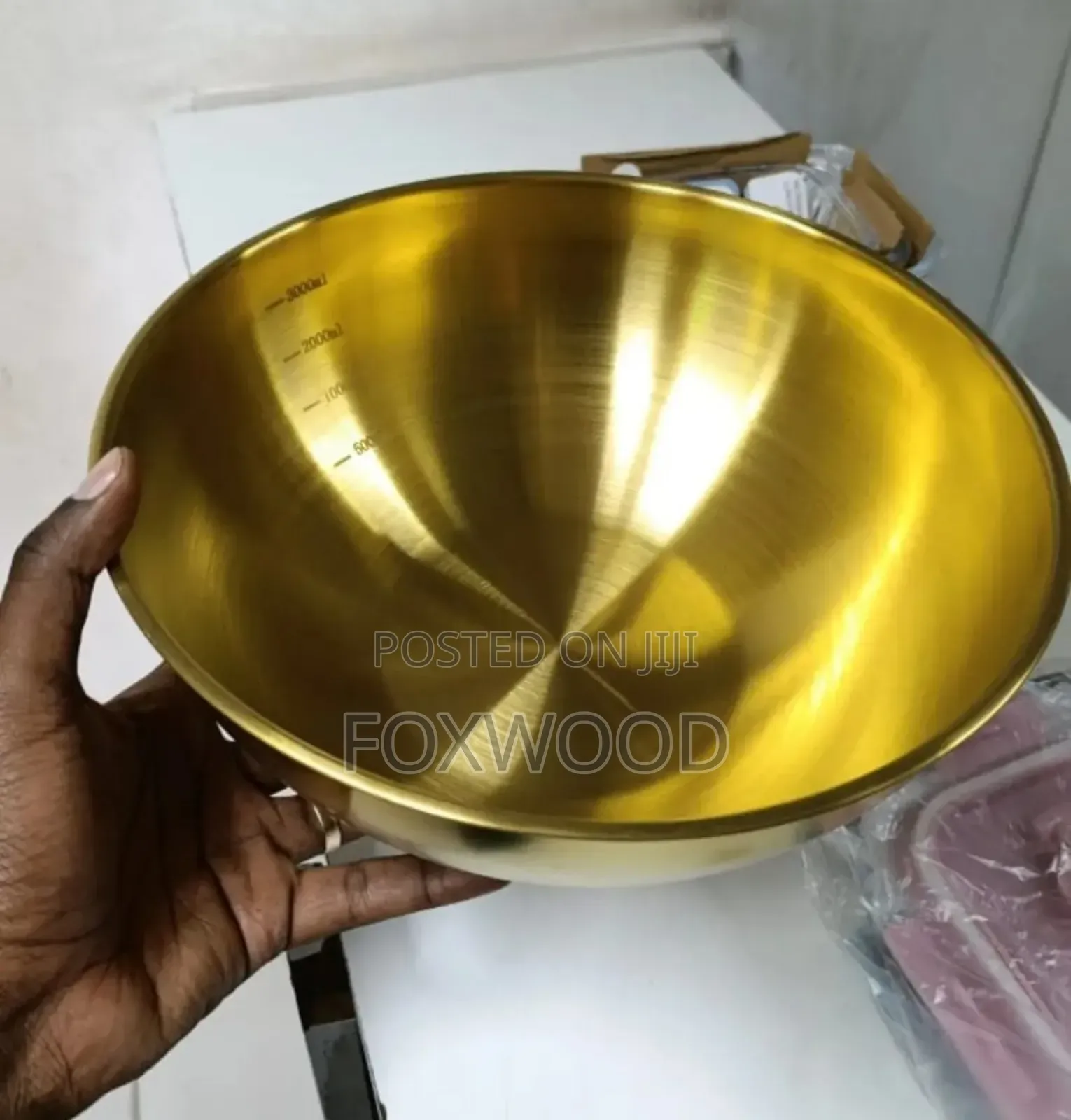 3 Litre Gold Stainless Steel Ramen Bowl 28cm.