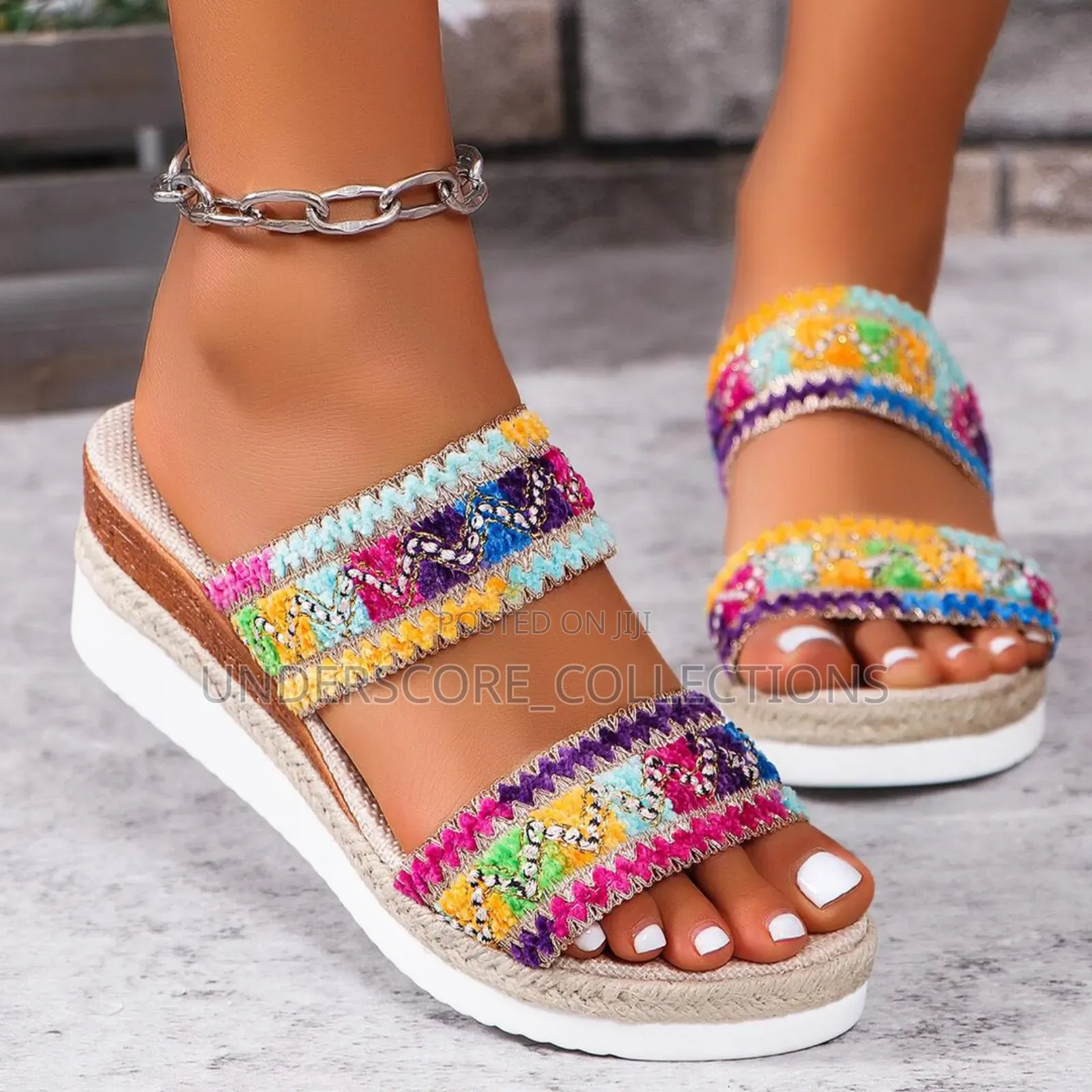 Multicolored Ladies Wedge Heels