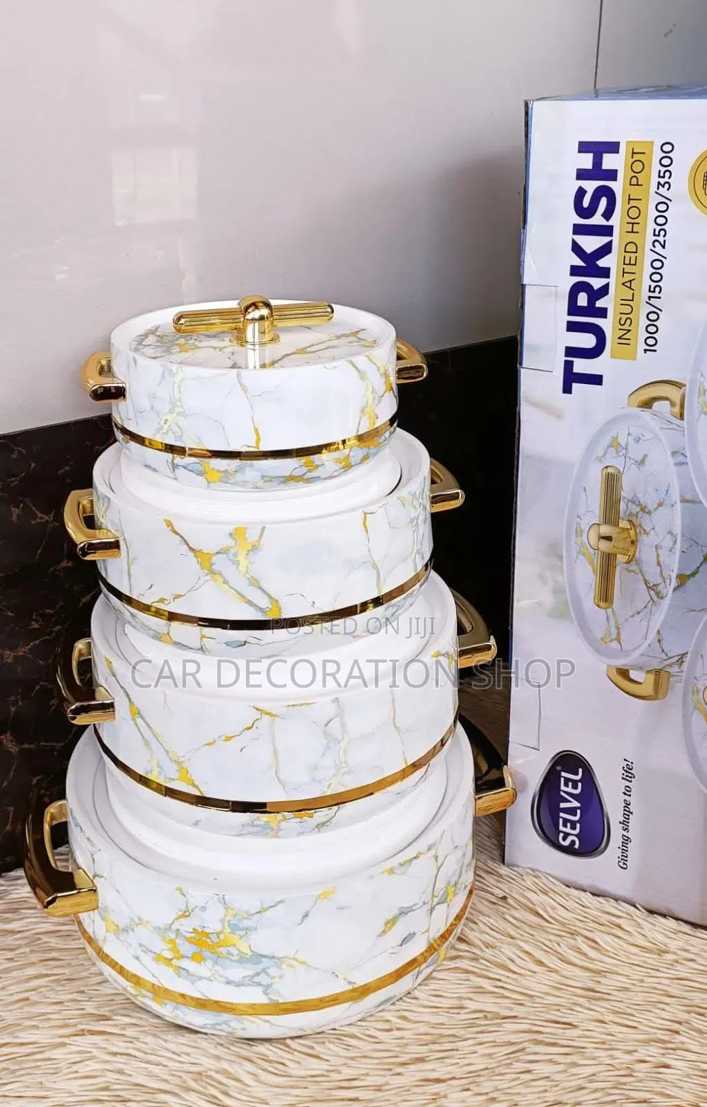 3pcs Insulated Hot Pot (White Gold