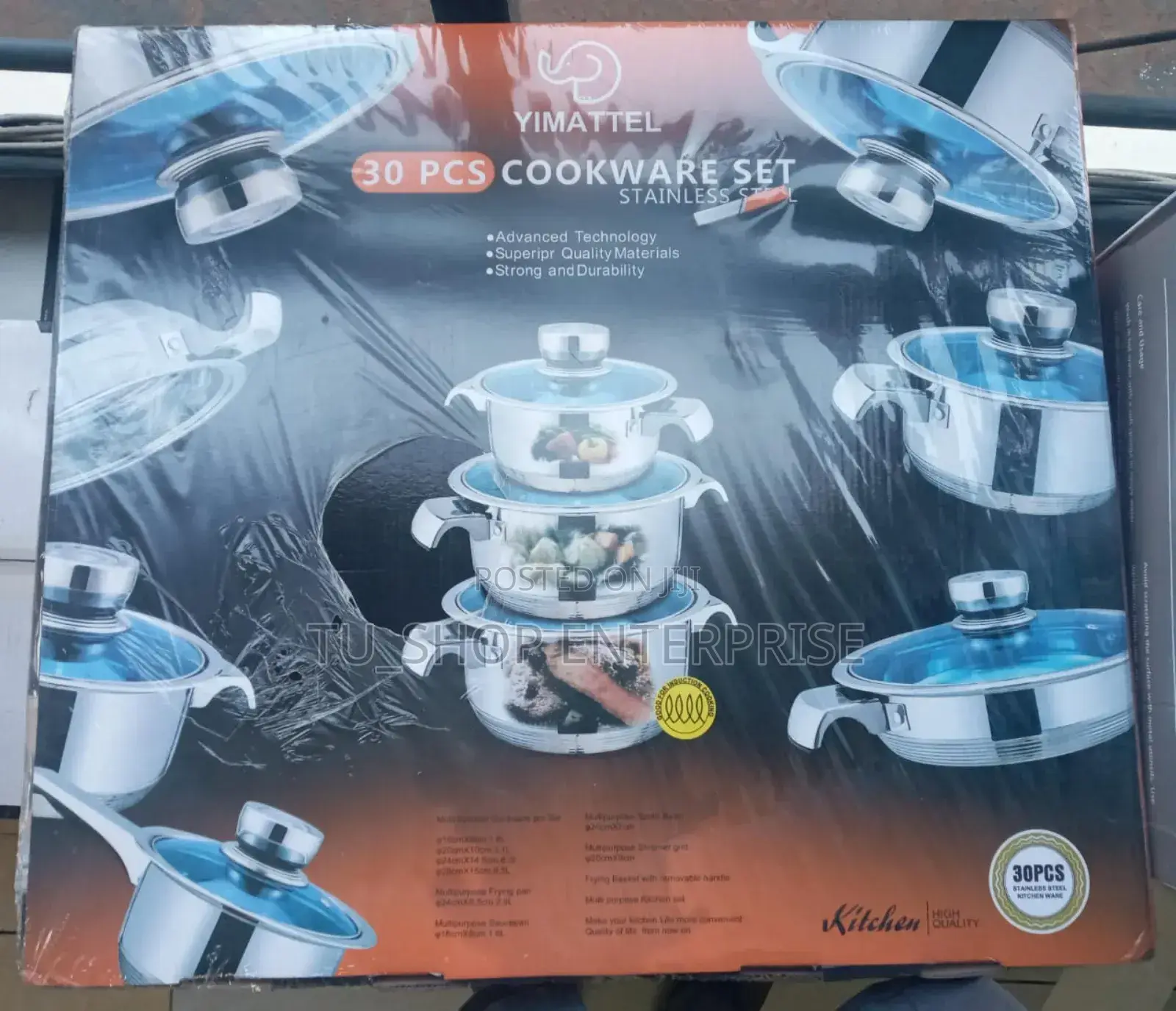30.Pcs Yiametei Stainless Cookware Set