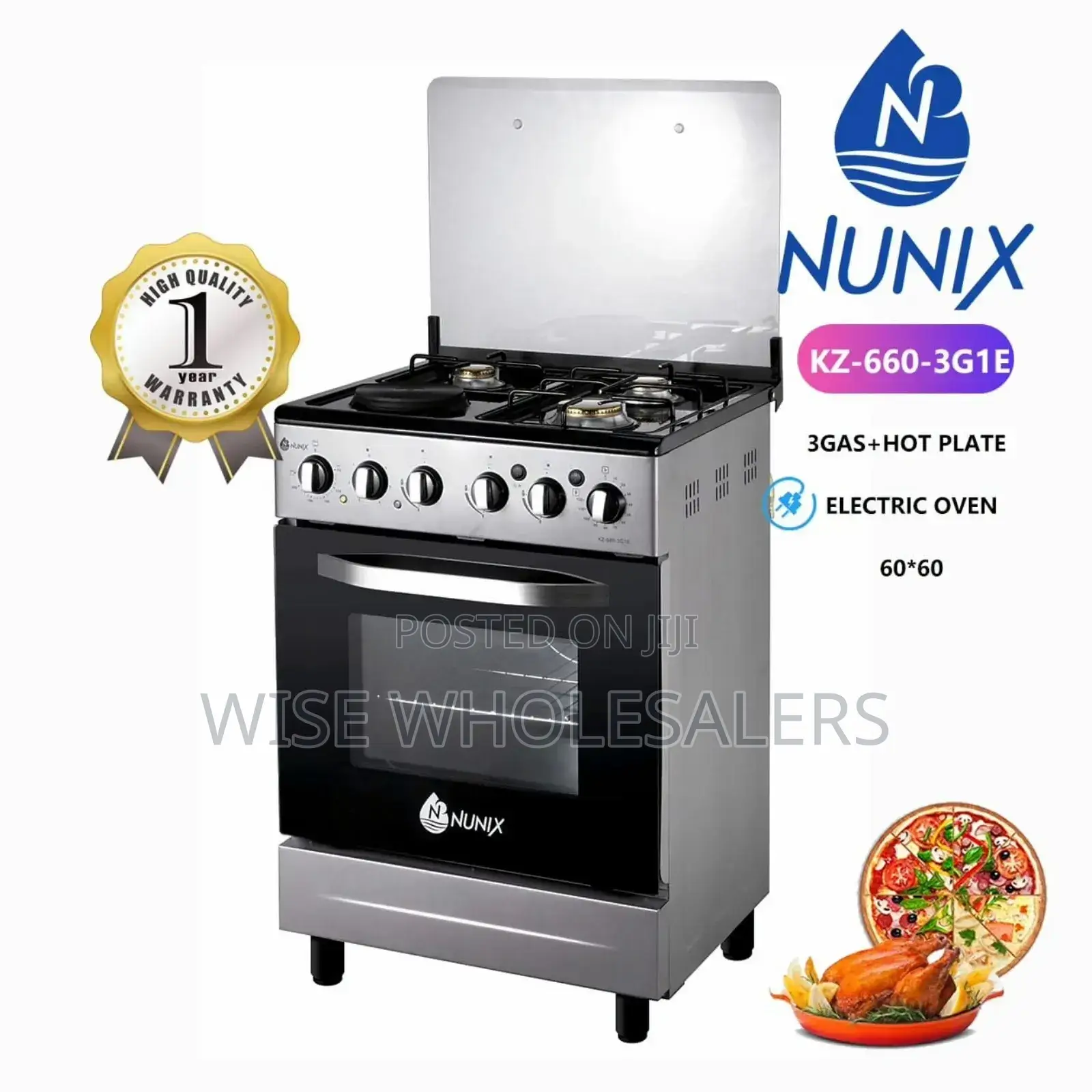 *Nunix Cooker 3g+1e. Electric Oven. 60cm*60cm