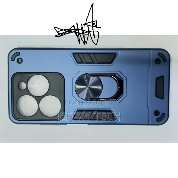 Infinix Smart 8 Armor Magnetic Ring Stand Cover Case _ Blue.