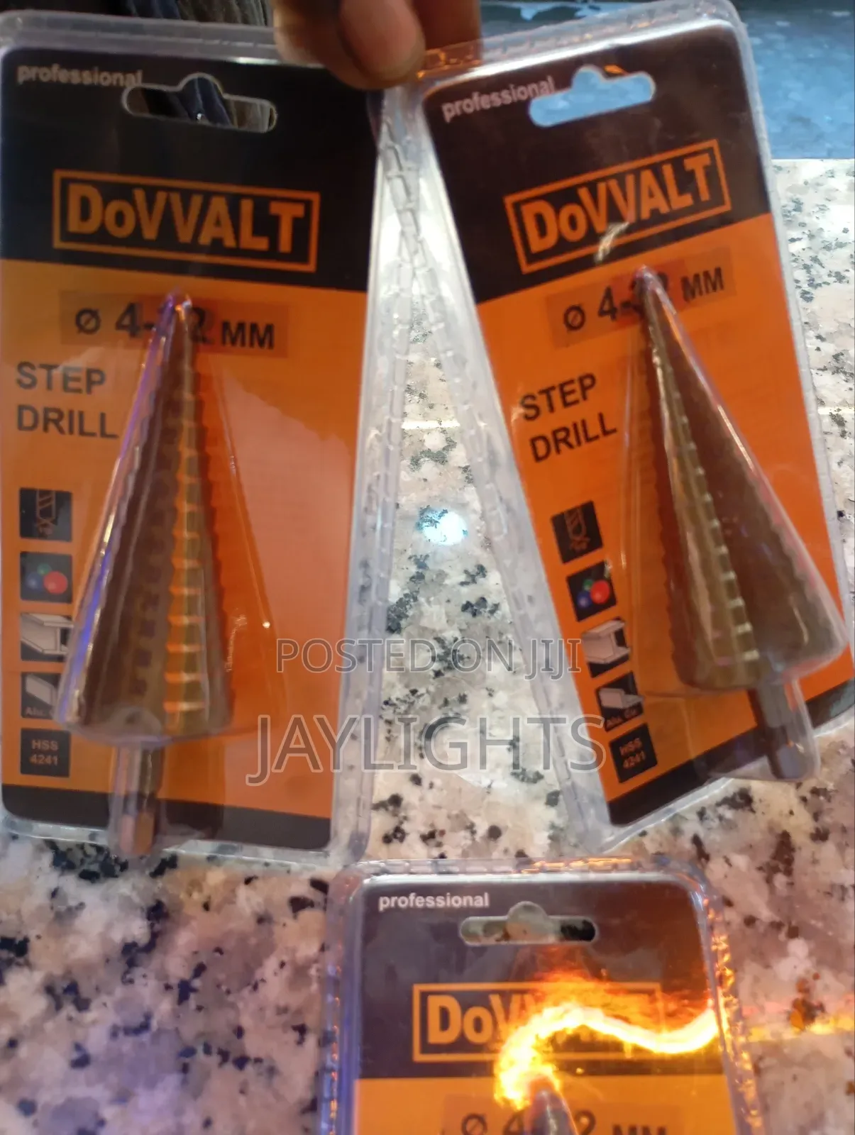 Step Drill Bit Set 4-32mm Triangle Shank Hole