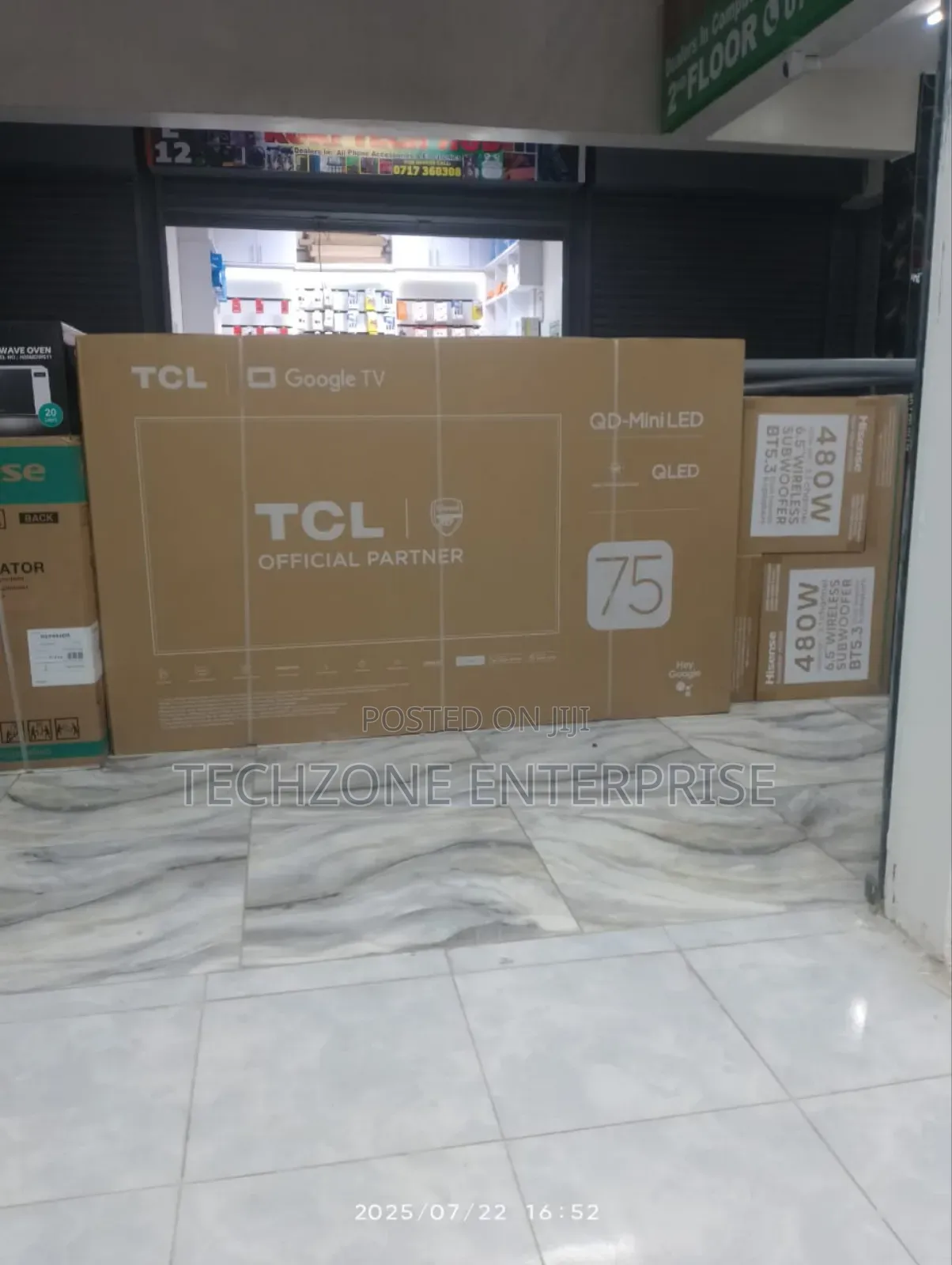 TCL 75′′ 75c755 Qd-Mini Led Qpro Google Flameless Tv
