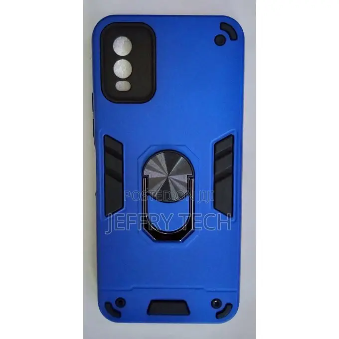 Nokia C32 Shockproof Hybrid Armor Magnetic Ring R Case Blue