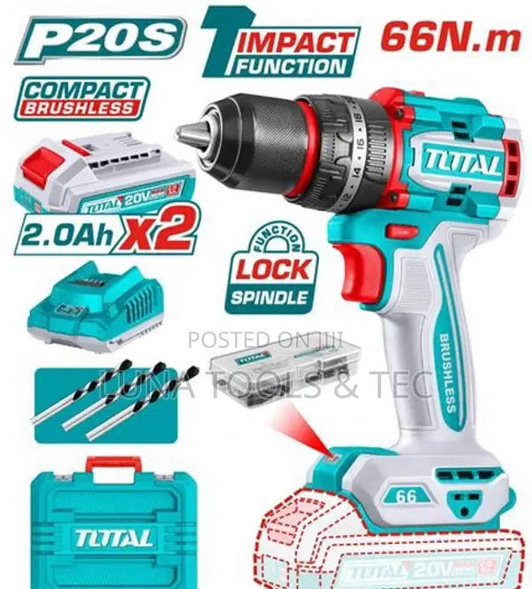 Total Tidli20668 Compact Brushless Cordless Impact Drill 66