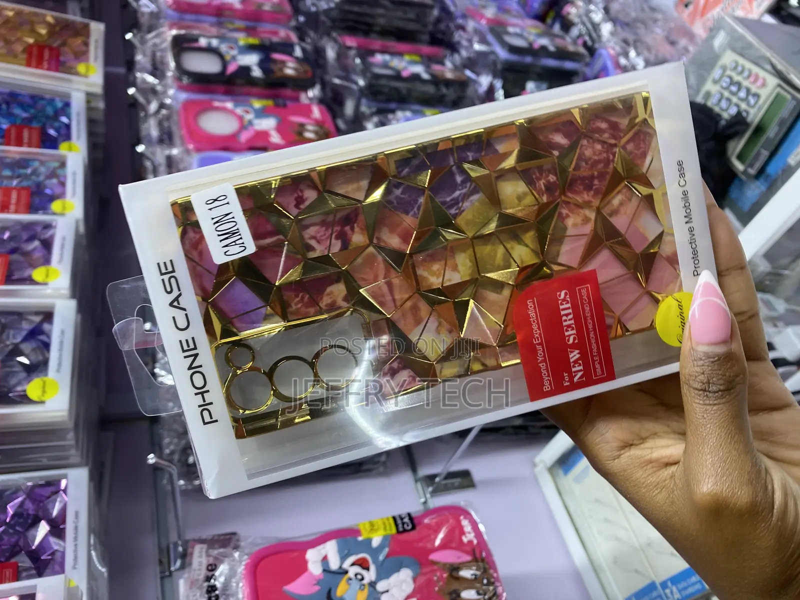 Kesht Tecno Camon 18 Diamond Print and Detachable Case