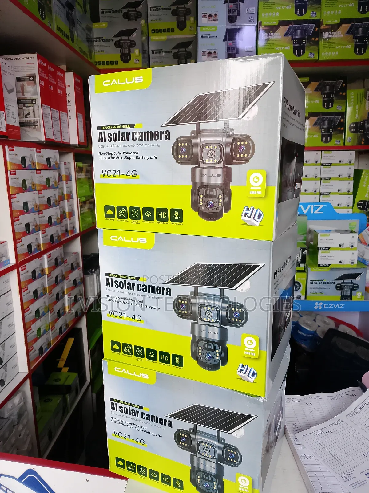 Tripple Lens 3 Solar CCTV Cameras