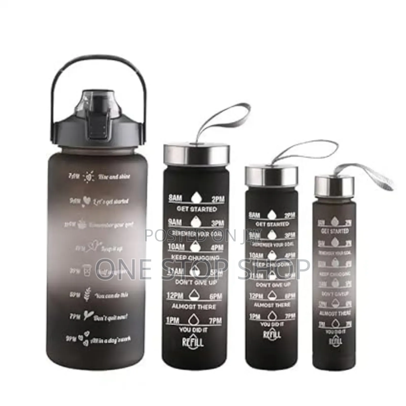 4in1 Motivational Water Bottle With Timer and Capacity