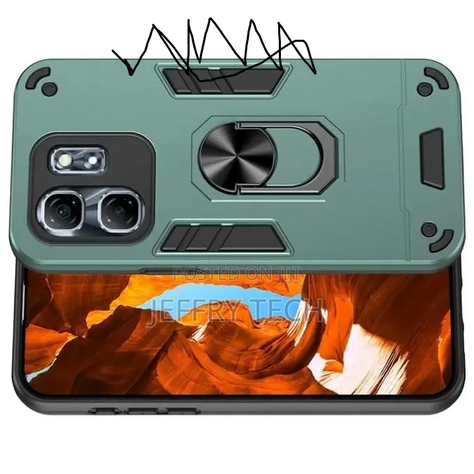 Infinix Smart 9 Shockproof Hybrid Armor Magnetic Ring Stand