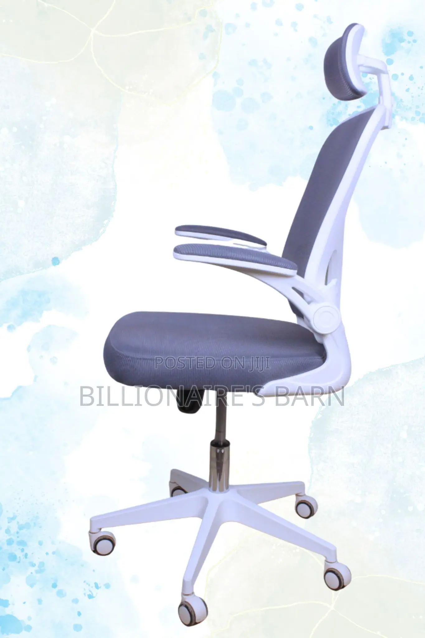 Office Chair Ergonomic Back Mesh Arms Lumbar Support-White