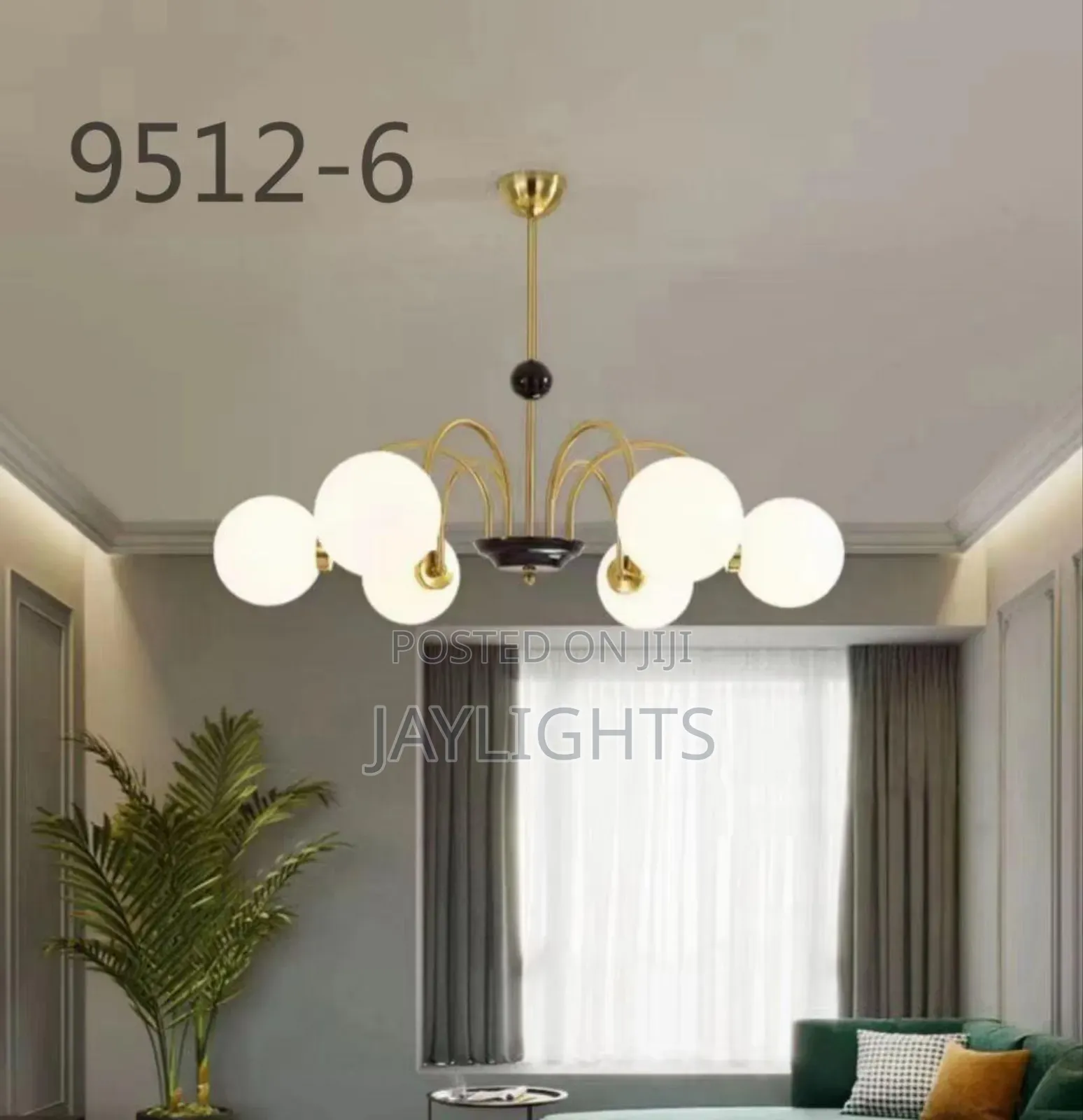 Modern Gold Pendant Chandelier With Globe Lights