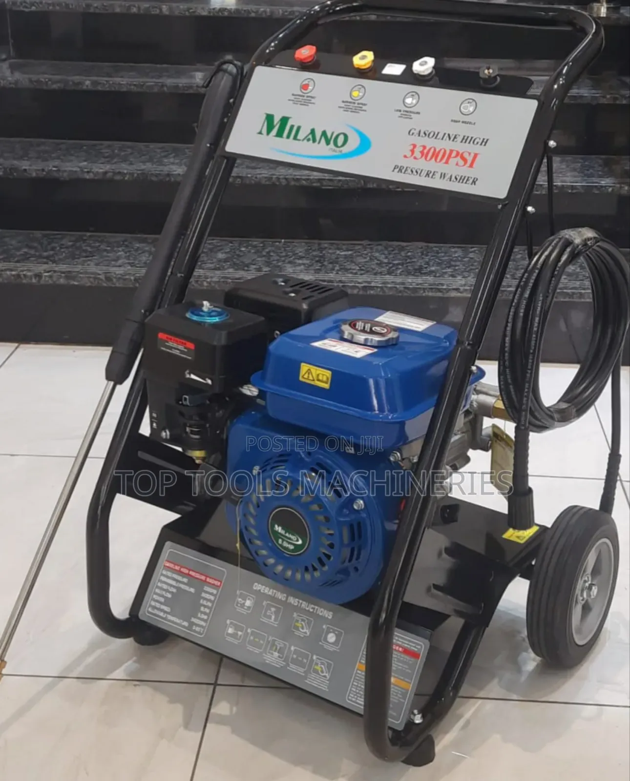 Milano Italia 3300psi Petrol High Pressure Washer Heavy Duty