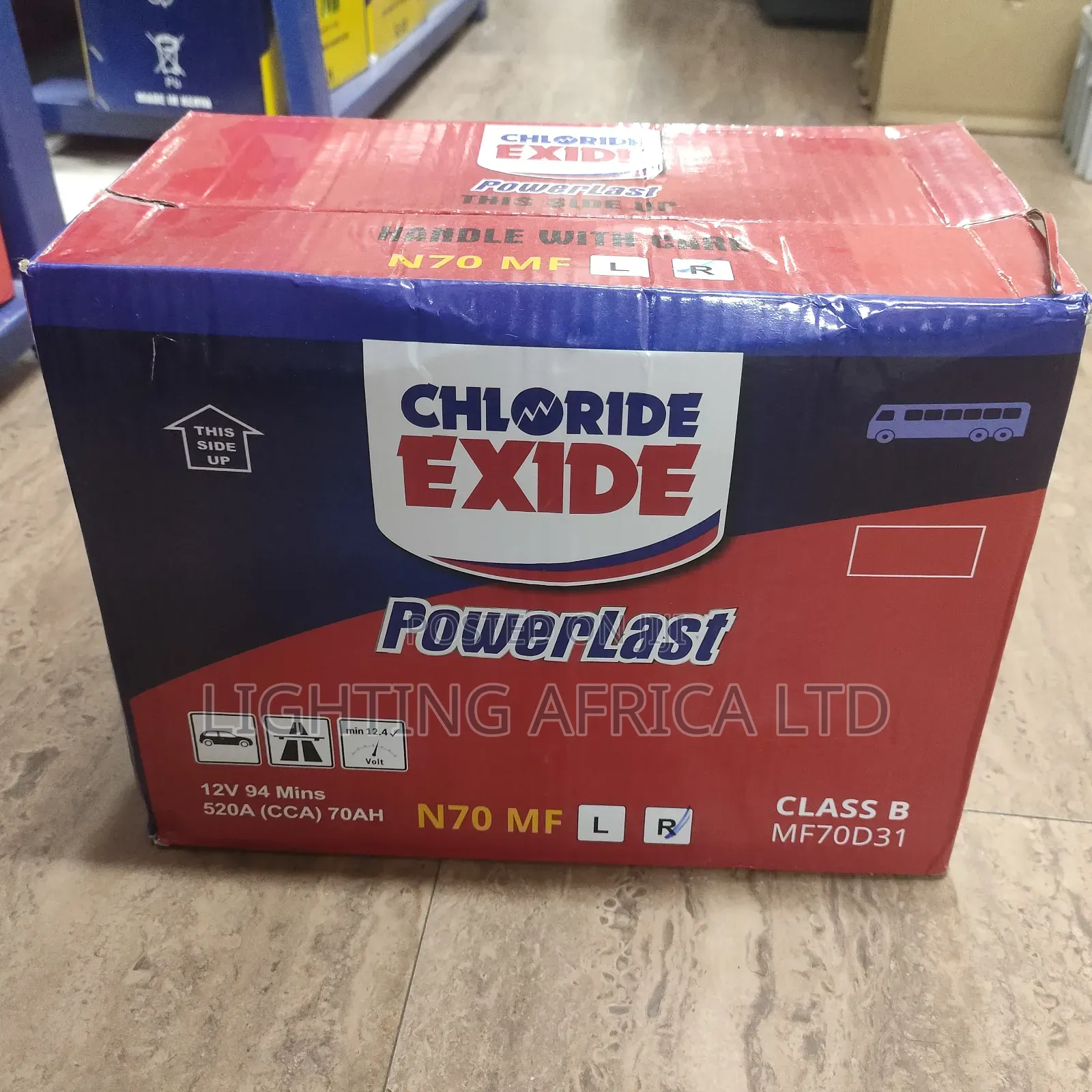 N70 Right Side Maintenance Free Car Battery Chloride Exide