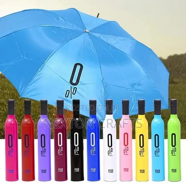 Strong Wind Resistance Folding Uv Wine Bottle Umbrella