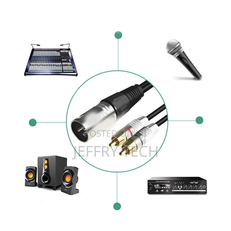 XLR Female/Male to Dual Rca Male Cable Y Audio Splitter Patc