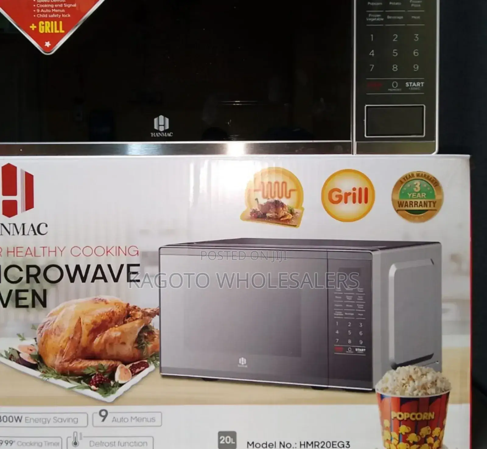 Silver Hanmac 20ltr Digital + Grill Microwave Oven H20/Mg