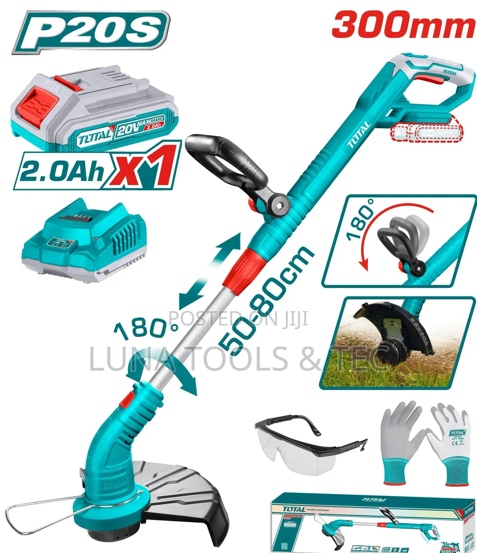 Total Tgtli20301 Lithium-Ion Grass Trimmer 20v
