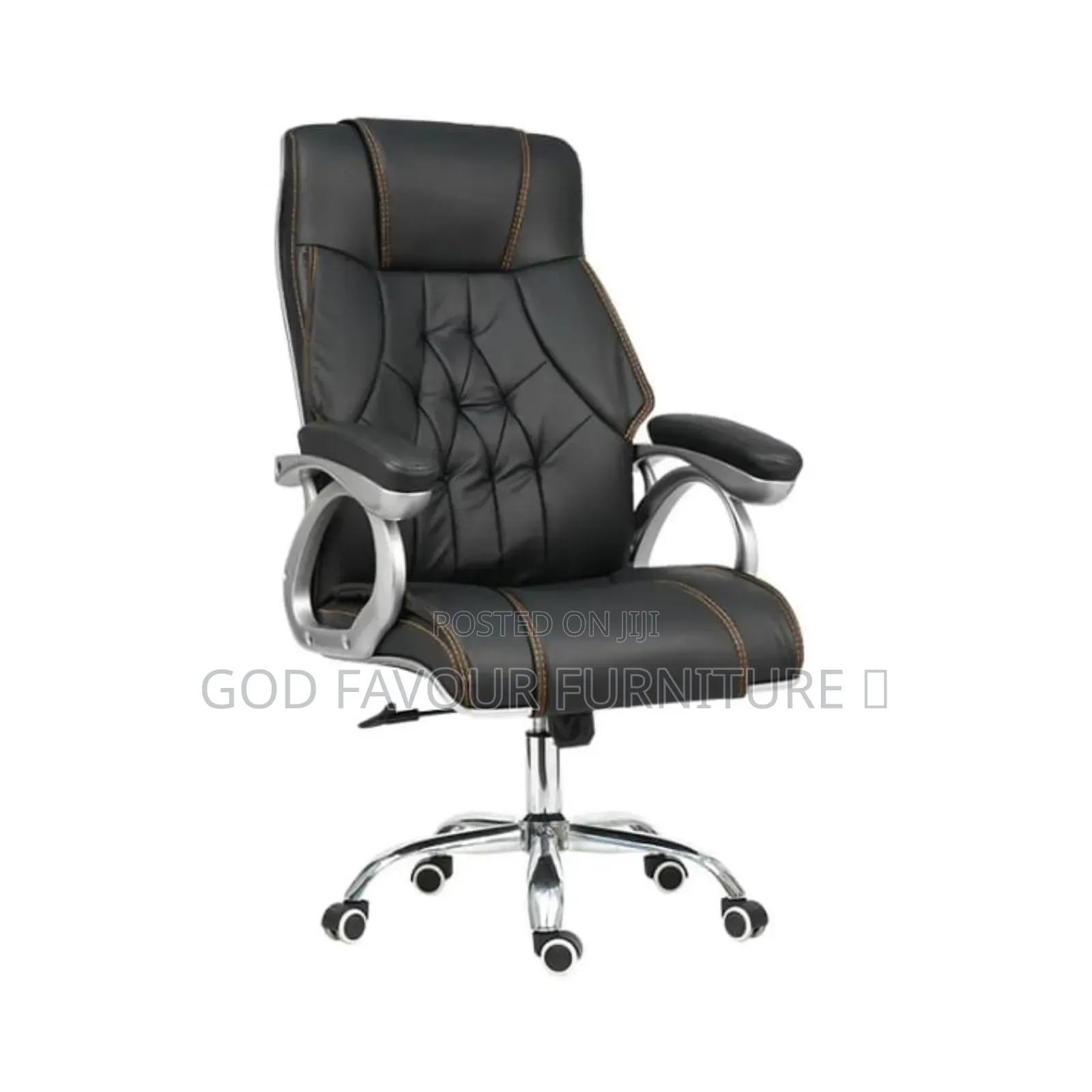 Unique Pu Leather Swivel High Back Office Chair Black Yq2z