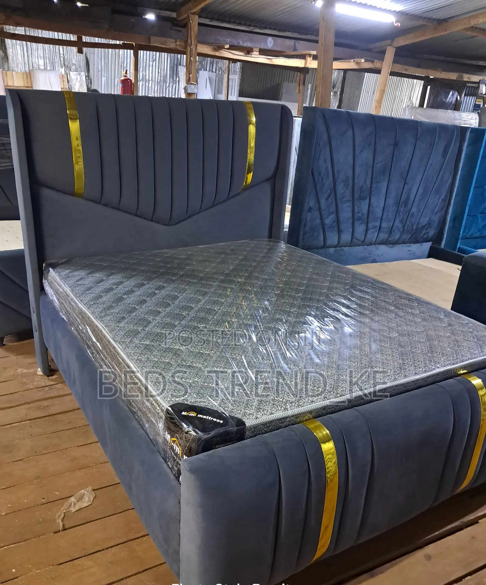 Upholstered 5 by 6 Modern Bed