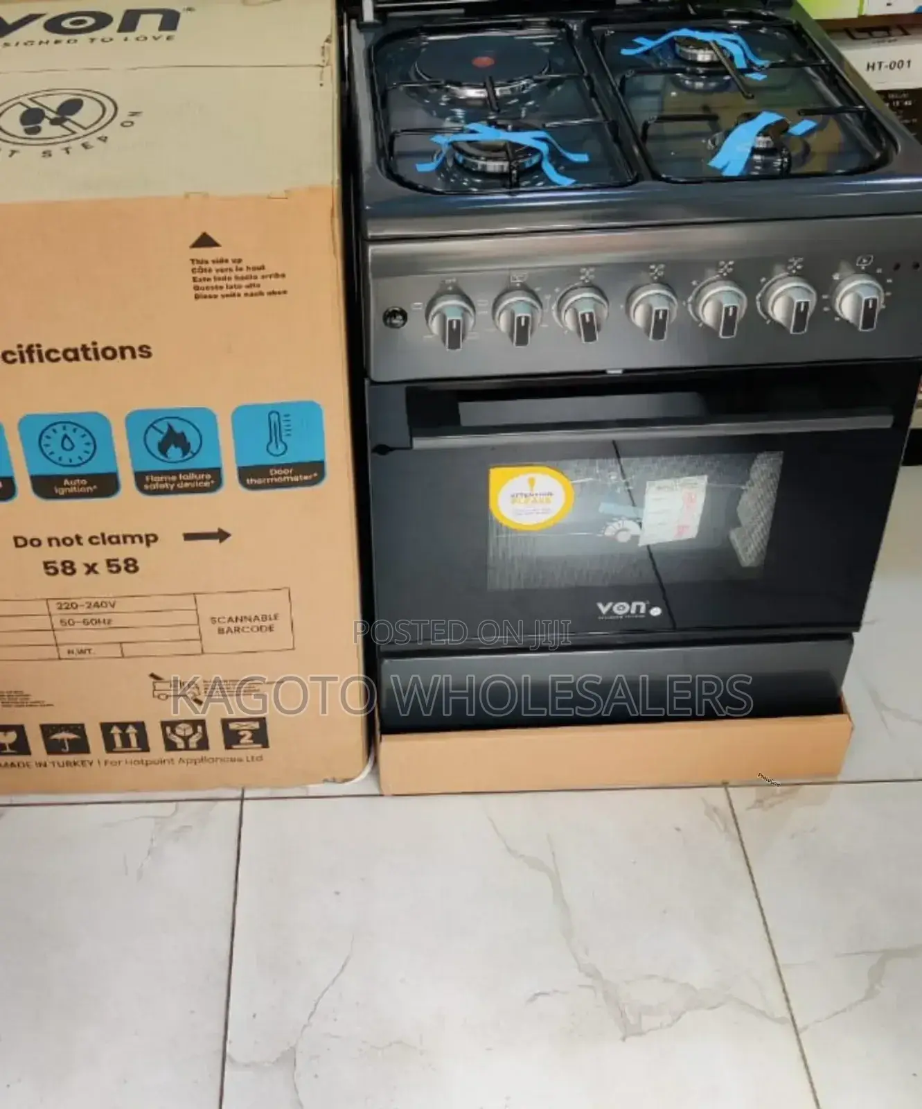 Von Standing Cooker 3 Gas +1e Vcf*31fg Graphite Grey