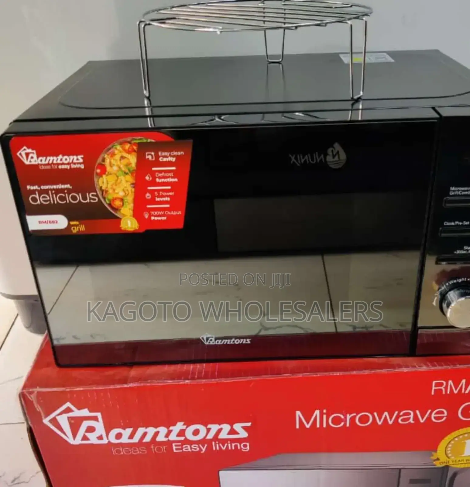 Ramtons 20l Digital Microwave + Grill (Black Glass) R*20*
