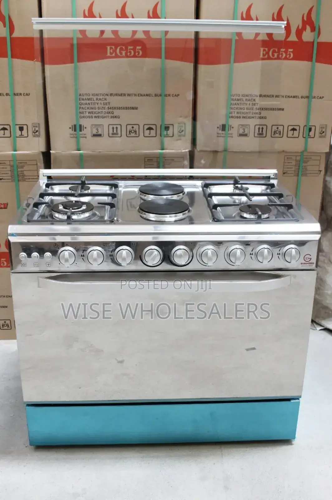 60*90 Eurochef 4+2 Standing Cooker