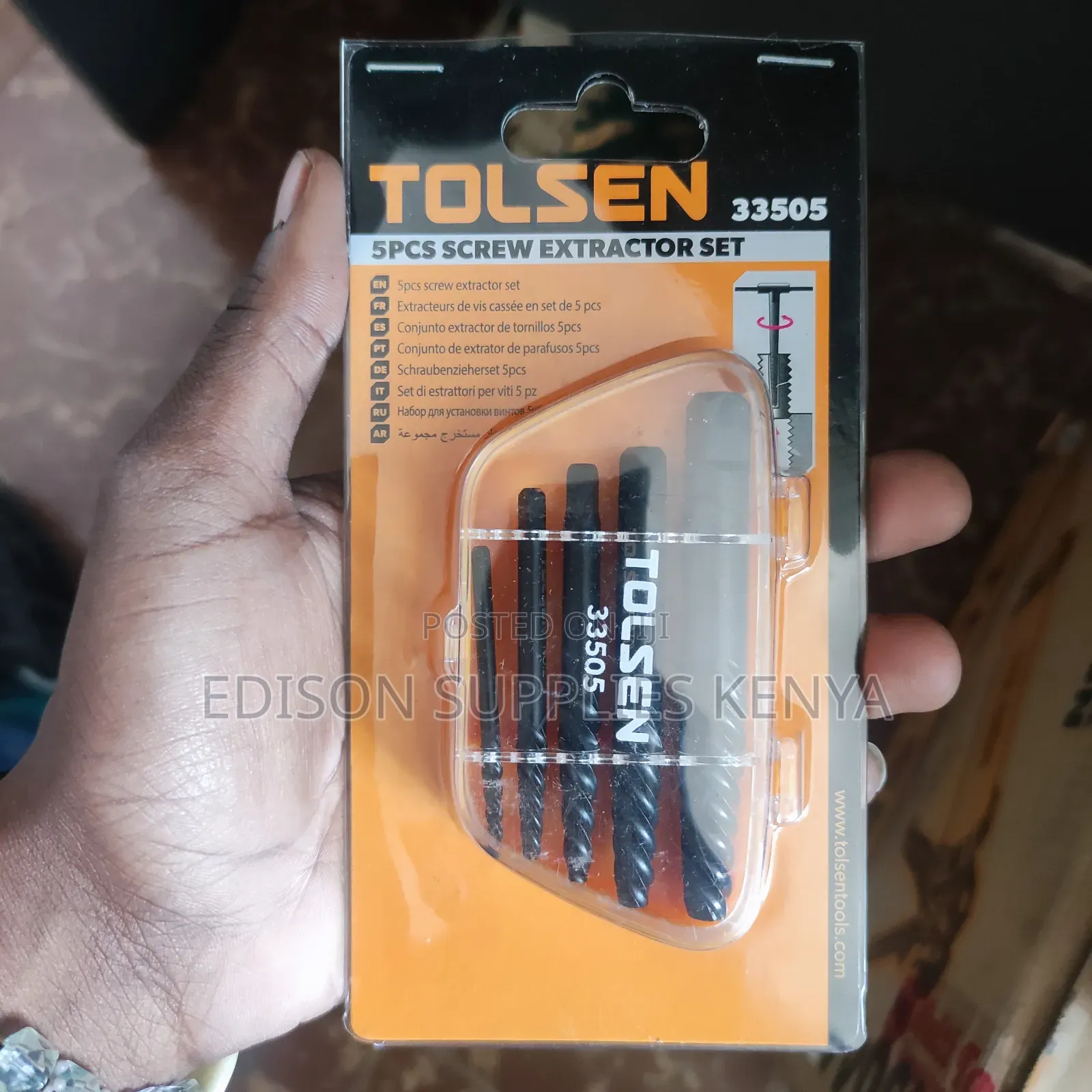 Screw Extractor Set Tolsen 5pcs Damaged Screw Remover Bits