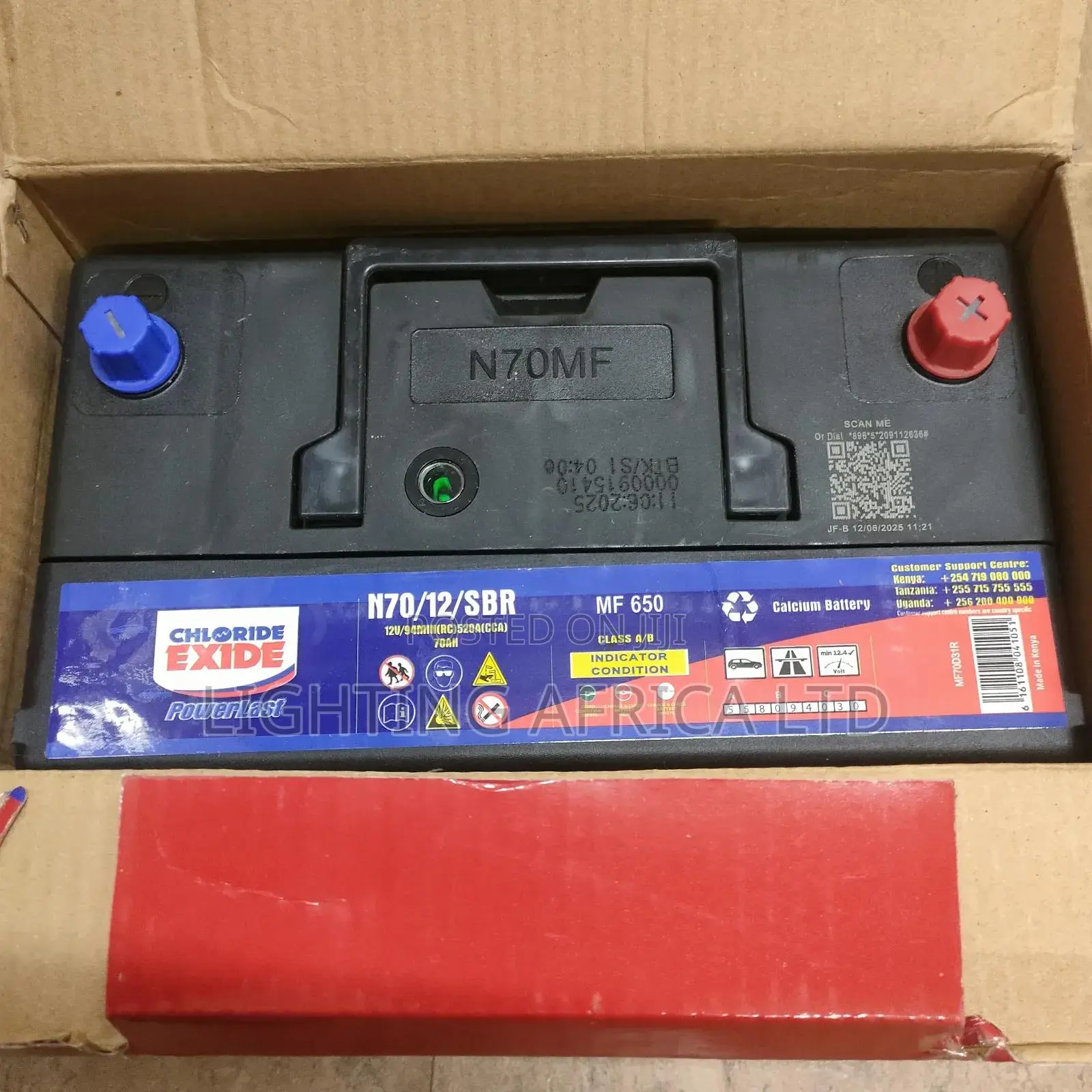 N70 Right Side Maintenance Free Car Battery Chloride Exide