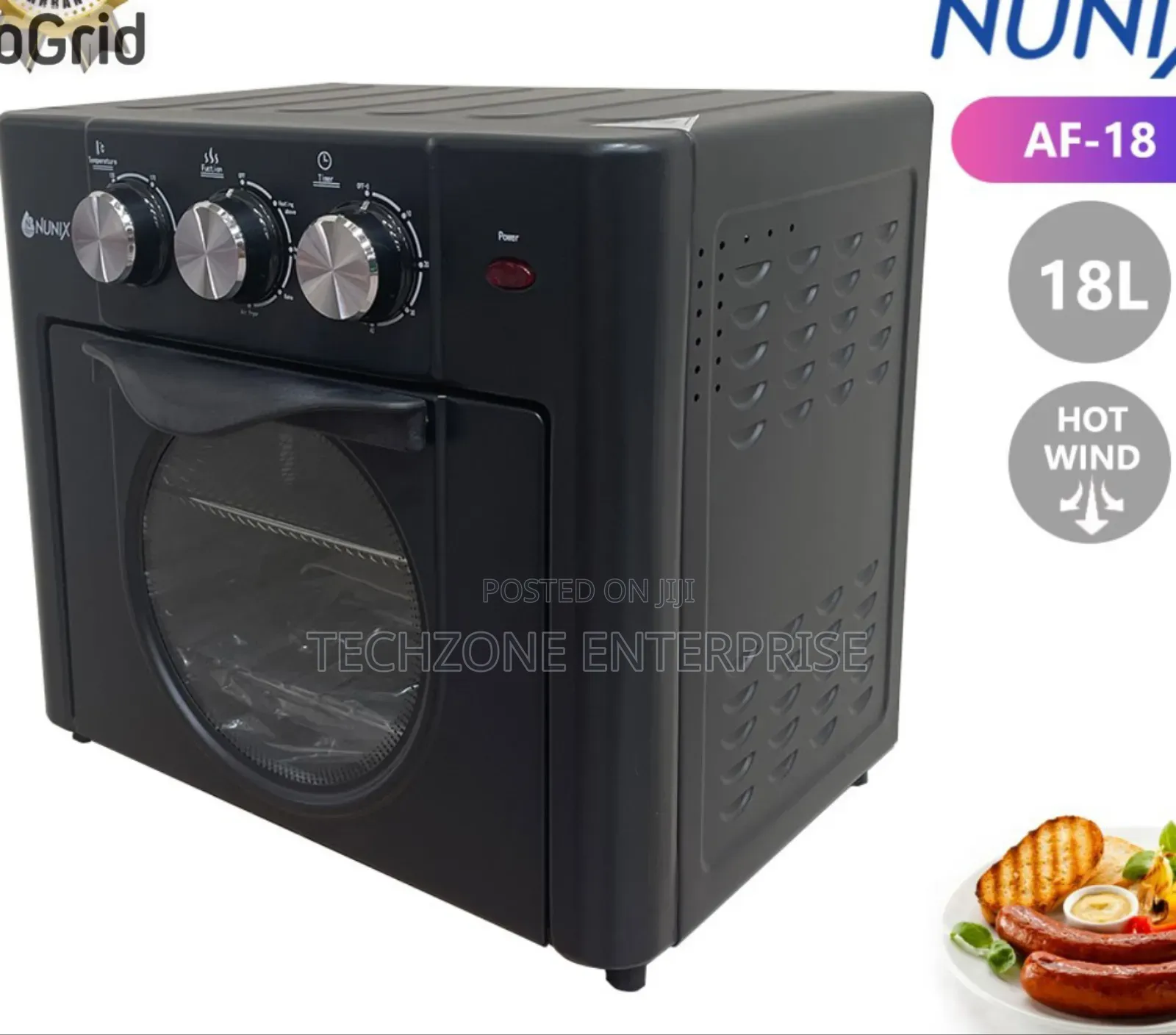 Nunix 18 Liters Electric Air Fryer-Oil Free With 1200w 