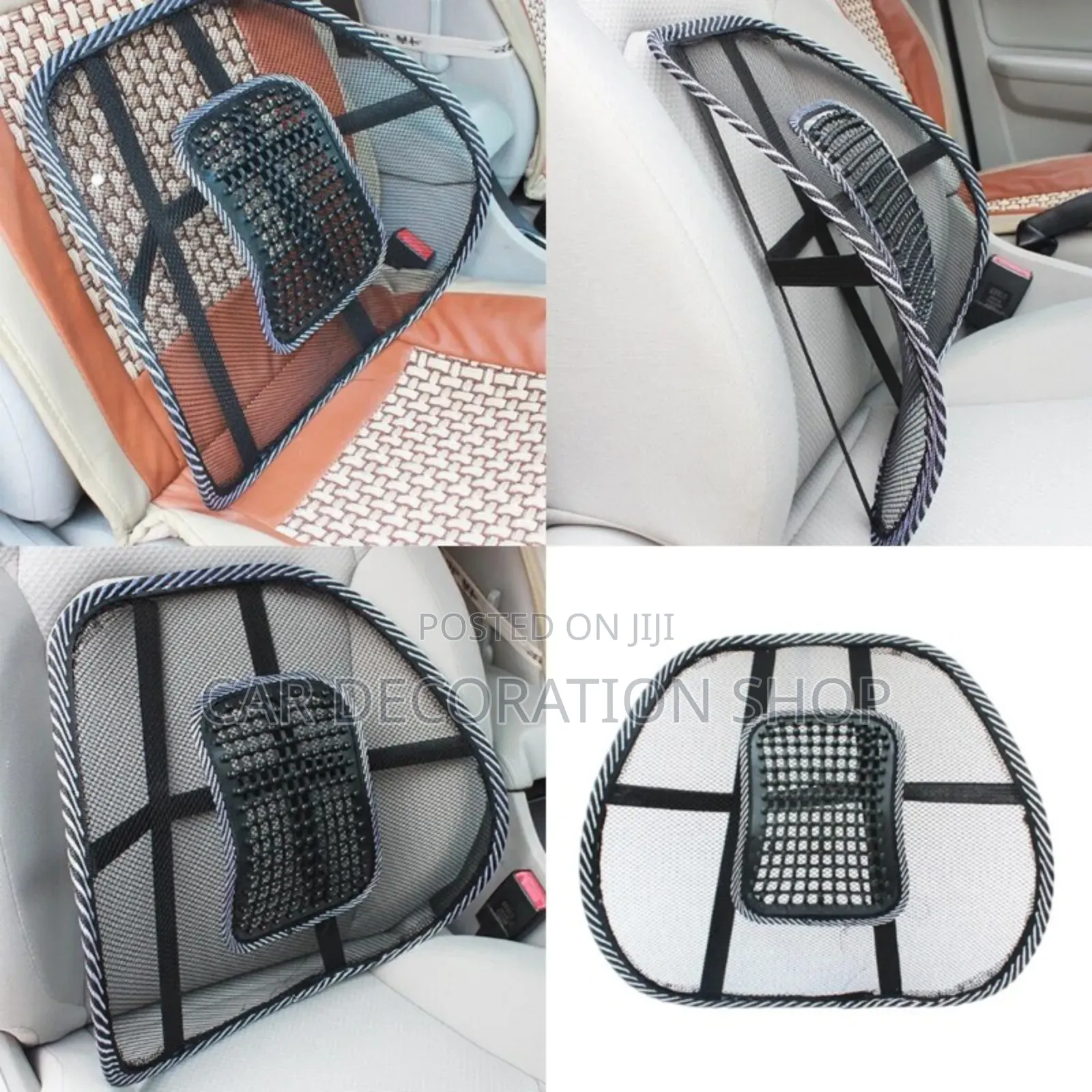 2pcs Black Ventilation Backrest Cushion Pad4cars,Home,Office