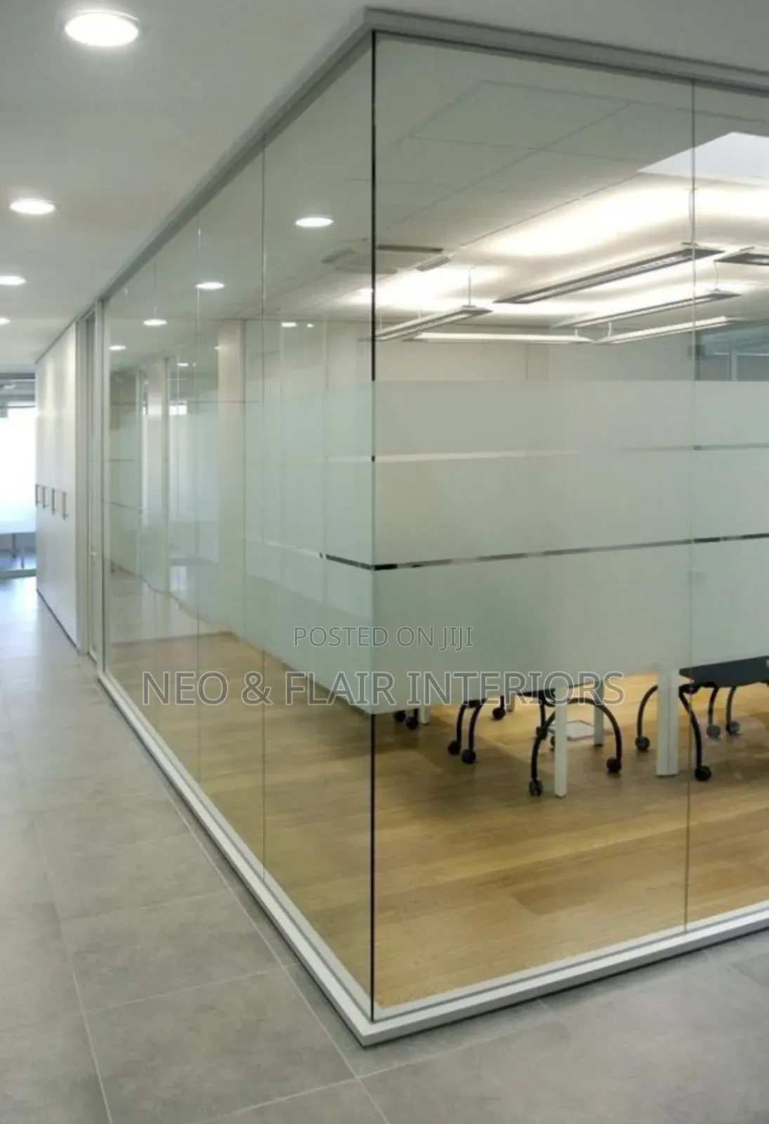 Frameless Glass Partations Frosted