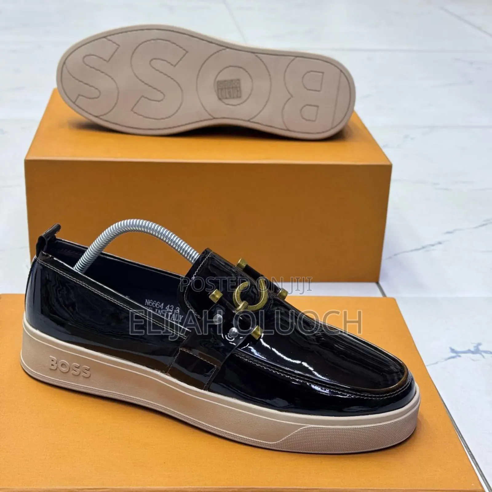 Premium Leather Wet Look Boss Casual Shoes